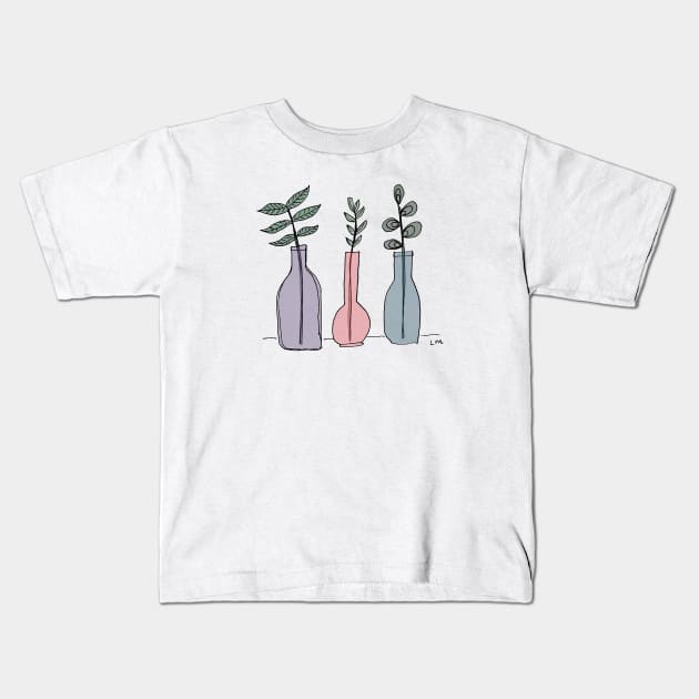 Bottled Plants Trio Kids T-Shirt by LauraKatMax